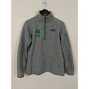 Patagonia Better Sweater Womens Large Gray 1/4 Zip Quona Capital Logo 25617